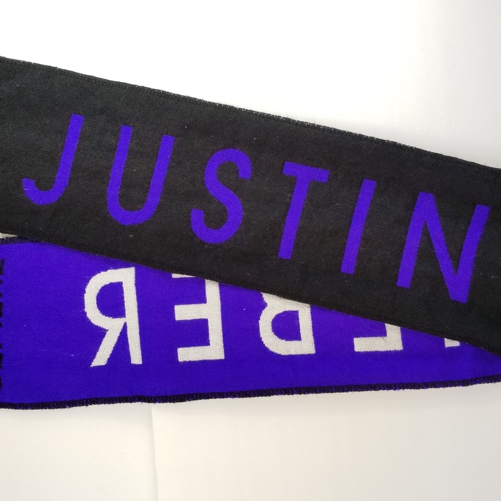 Justin Bieber Purple Black Scarf Believe Tour
